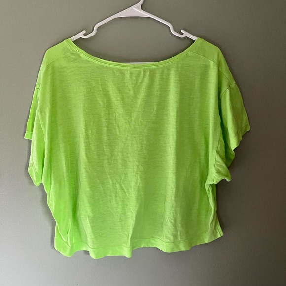 Small Women Pink Victoria Secret Lime Green Crop Top 80s - Picture 5 of 5